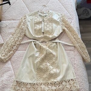 Elegant Cream Lace Dress